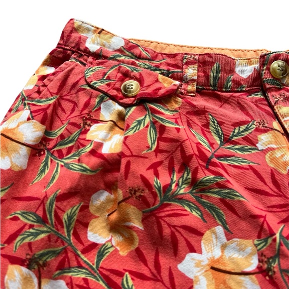 Vintage Hawaiian Shorts Women’s 12 Coral Tropical - Picture 2 of 3